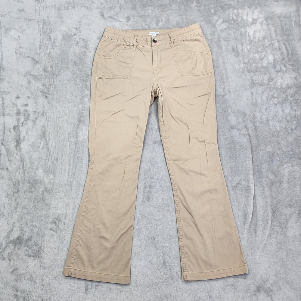 Vintage Fashion Bug Pants Womens 16W Beige Khakis Bootcut‎ Twill Stretch Casual